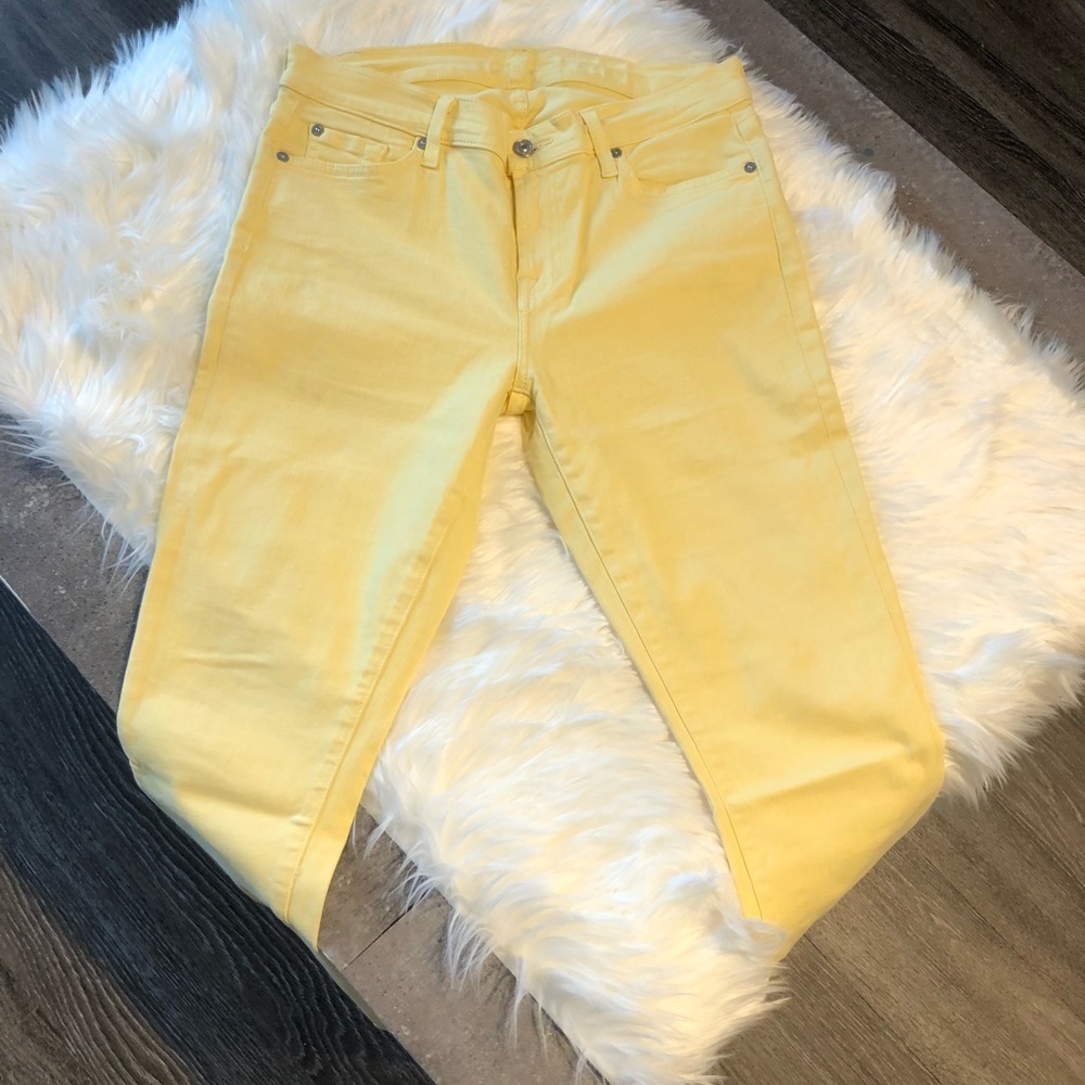 5[7ForAllMankind] Yellow stretchy skinny - Picture 3 of 8